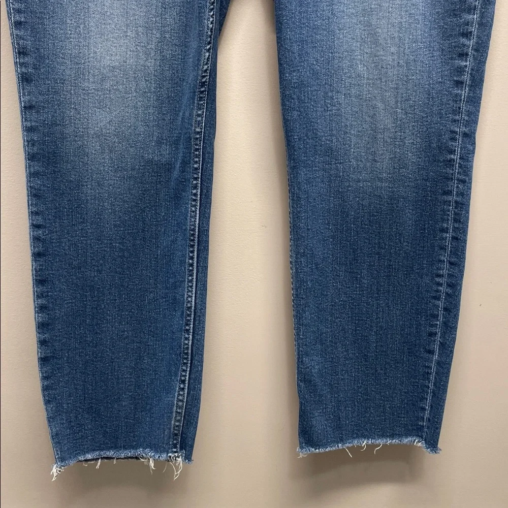 NWOT Gap Vintage Slim Mid Rise Raw Hem Medium Indigo Denim Jeans 34 / 18R